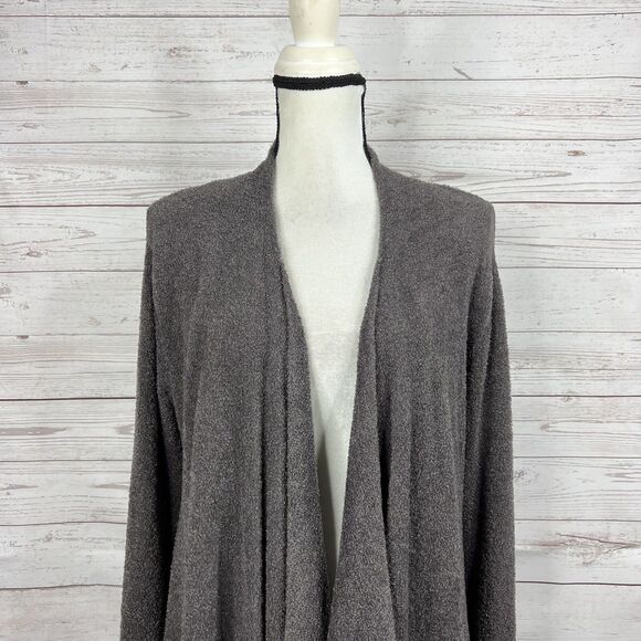 Barefoot Dreams CozyChic Lite Calypso Wrap Size S / M Brown Taupe Drape Front - Picture 2 of 9